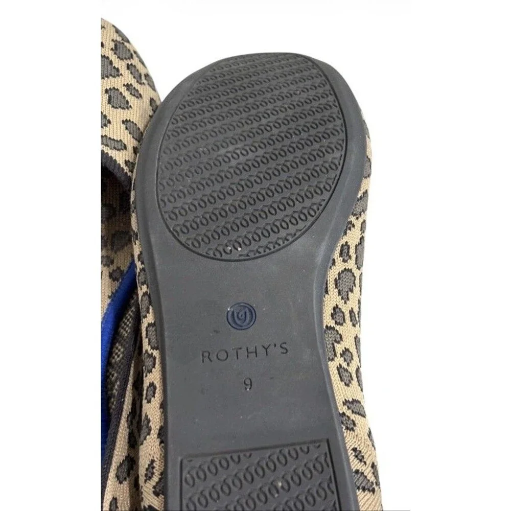 ROTHY’S The Flat Leopard Print Round Toe Slip-On Ballet Flats 9